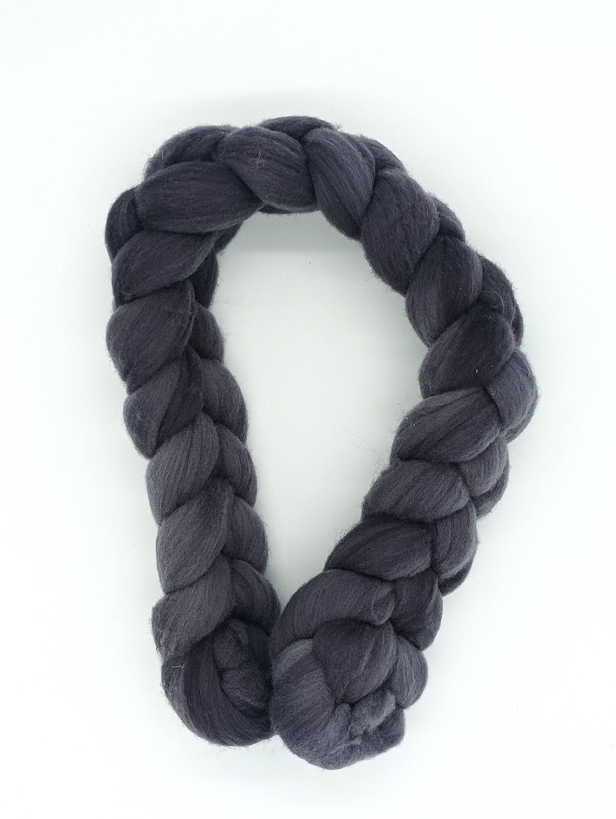 HM Lloyd Merino Hand Dyed Roving - 100 g. braids - True Black 100