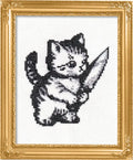 Stabby Kitty Deluxe Cross Stitch Kit