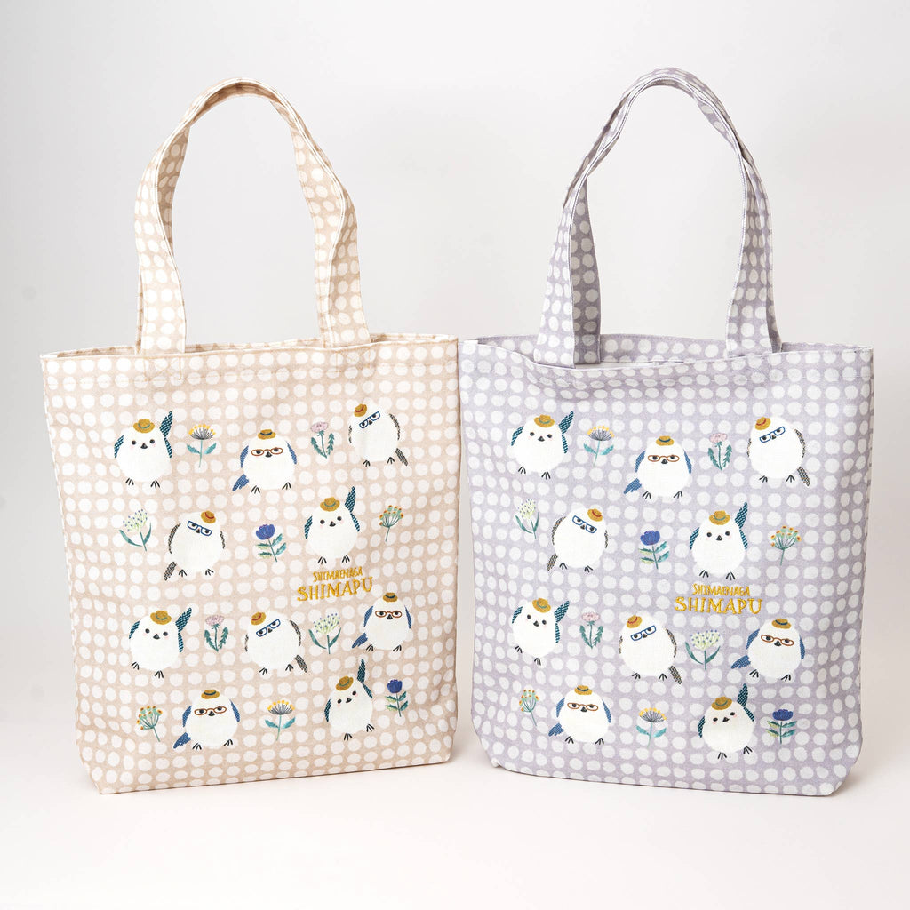 Kusuguru Shimapu Bird Embroidered Canvas Shoulder Tote