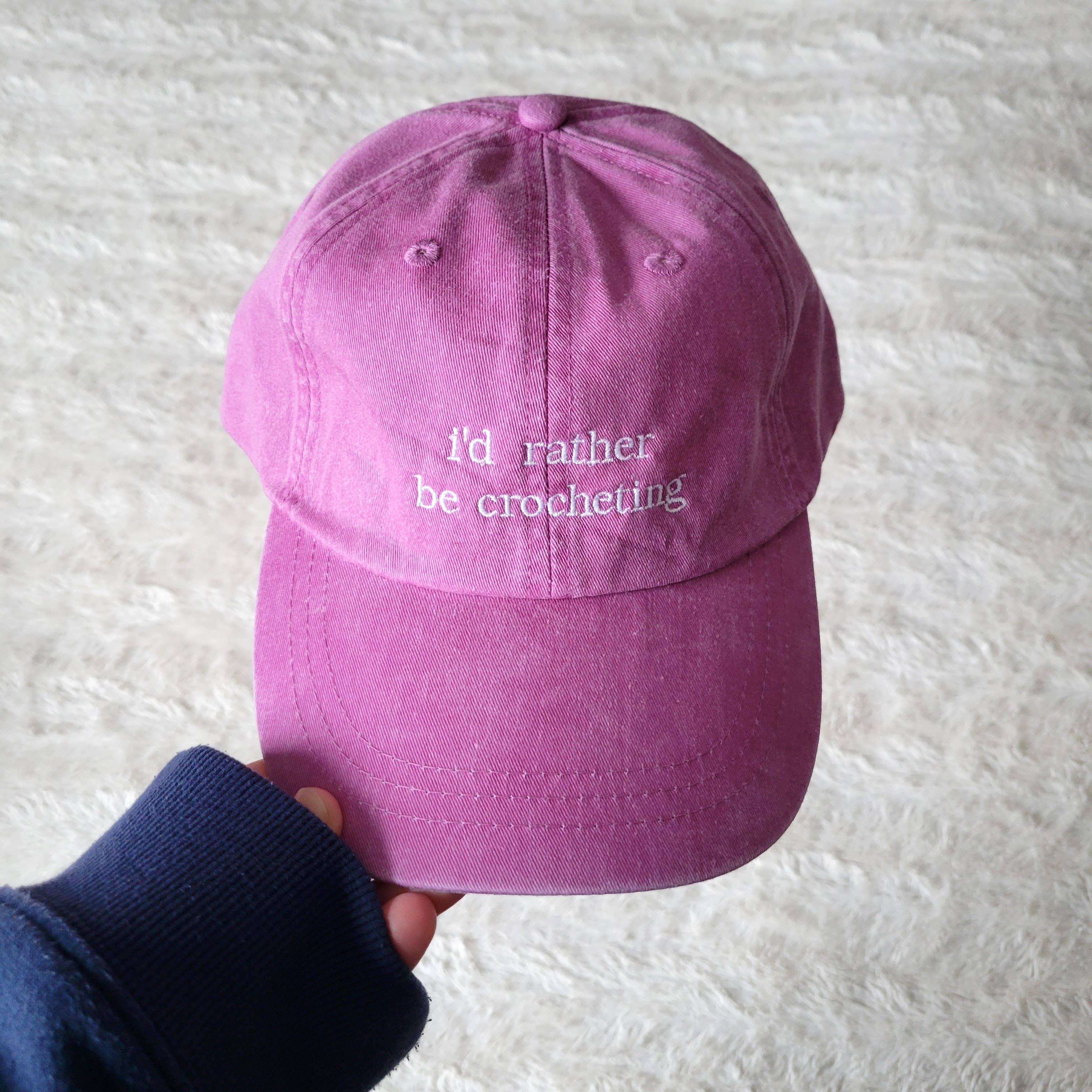 "i'd rather be crocheting" Baseball Hat