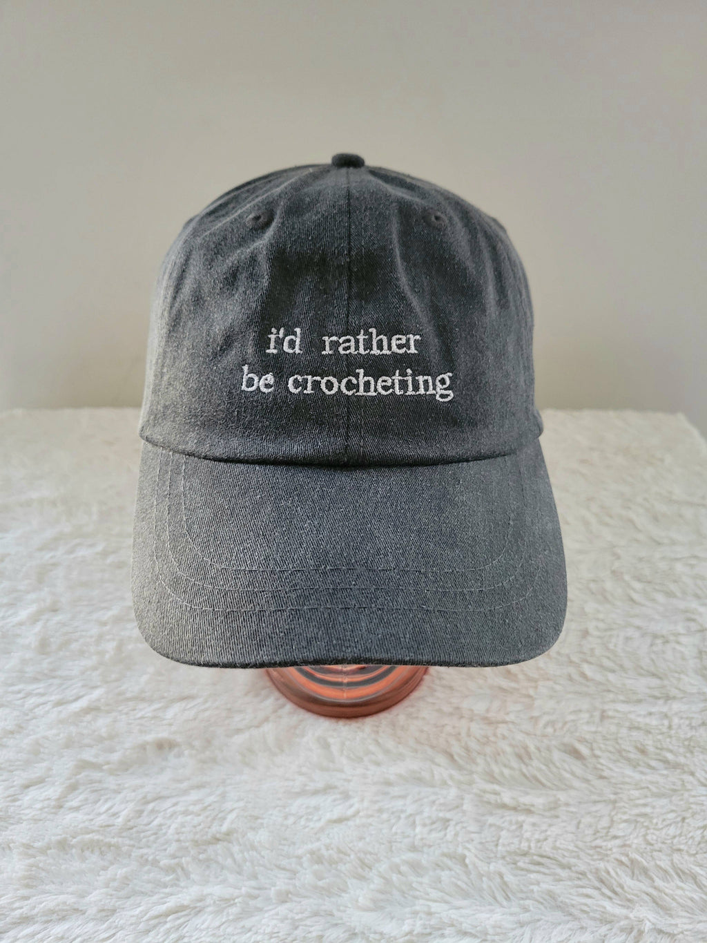 "i'd rather be crocheting" Baseball Hat