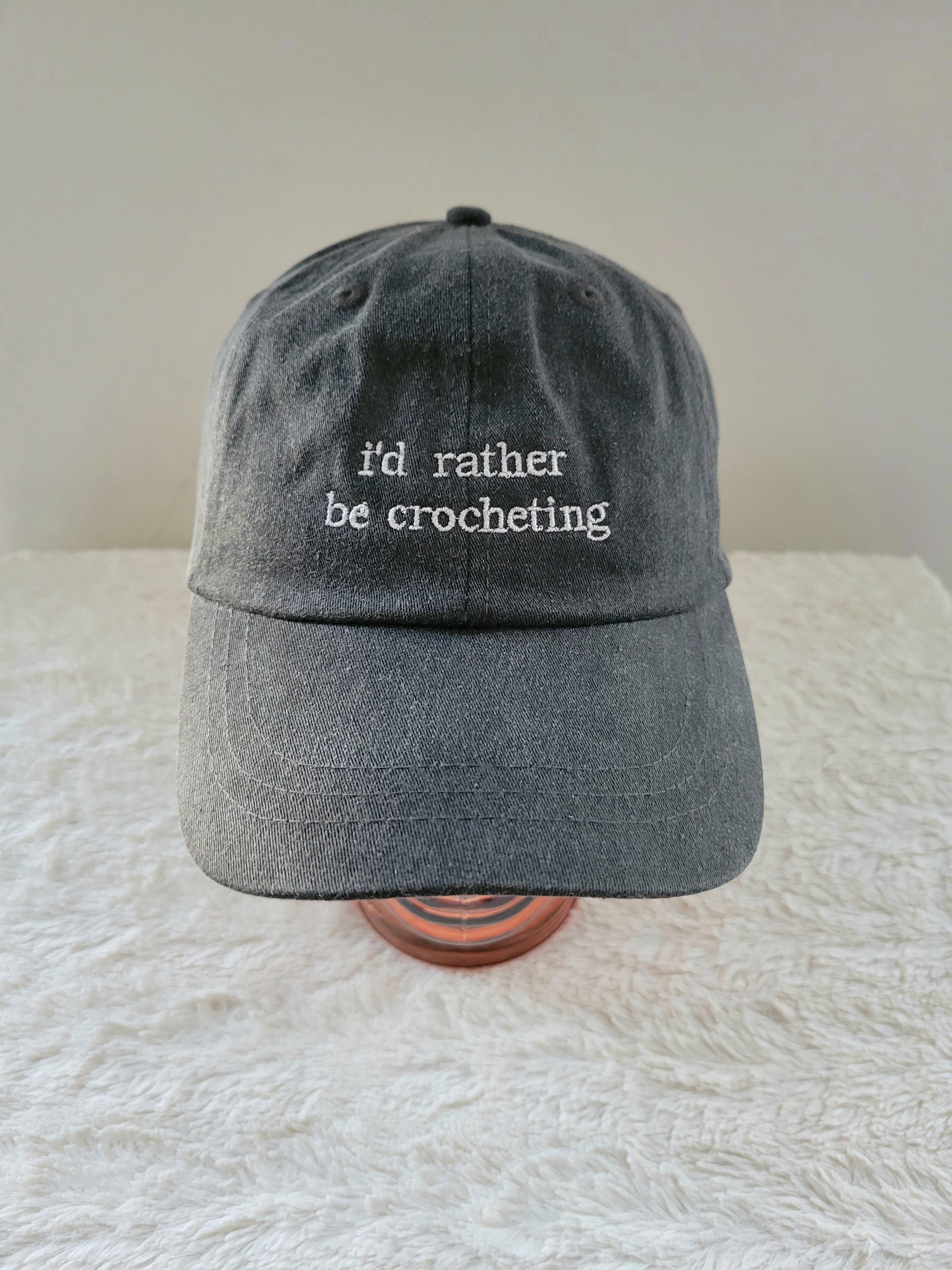 "i'd rather be crocheting" Baseball Hat