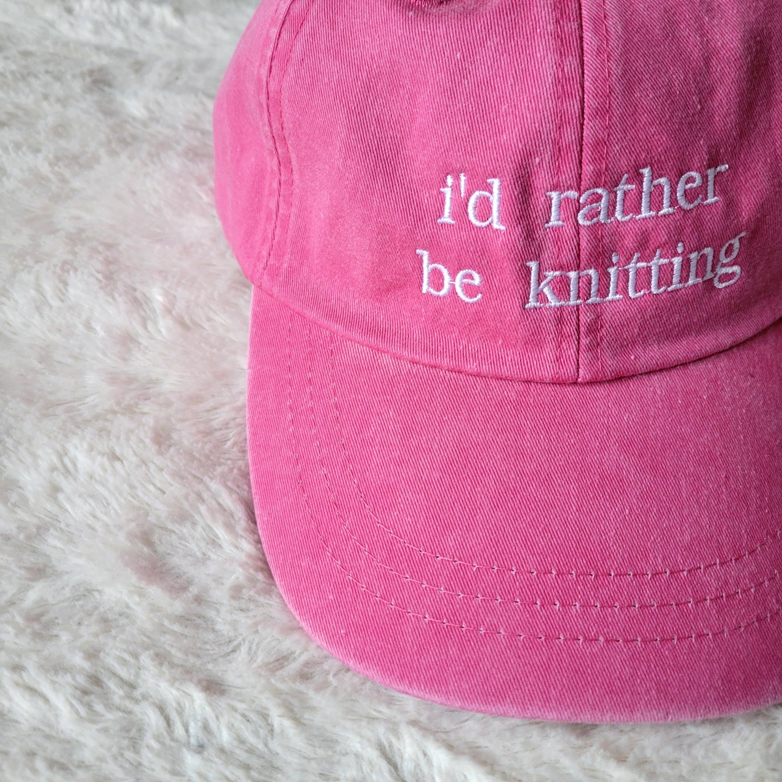 "i'd rather be knitting" Baseball Hat