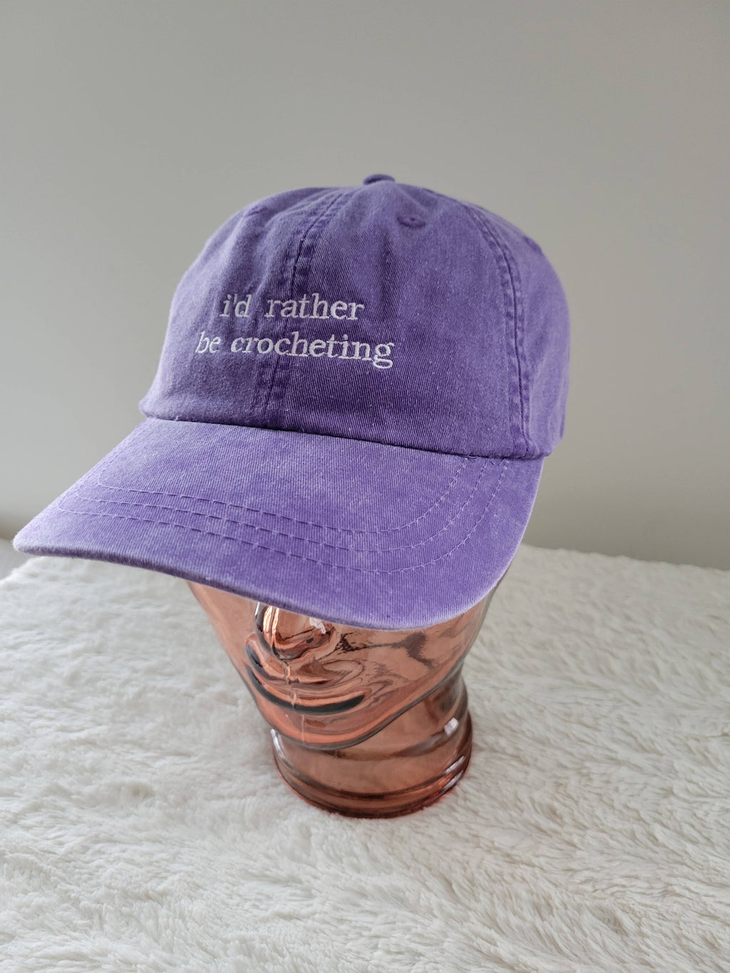 "i'd rather be crocheting" Baseball Hat