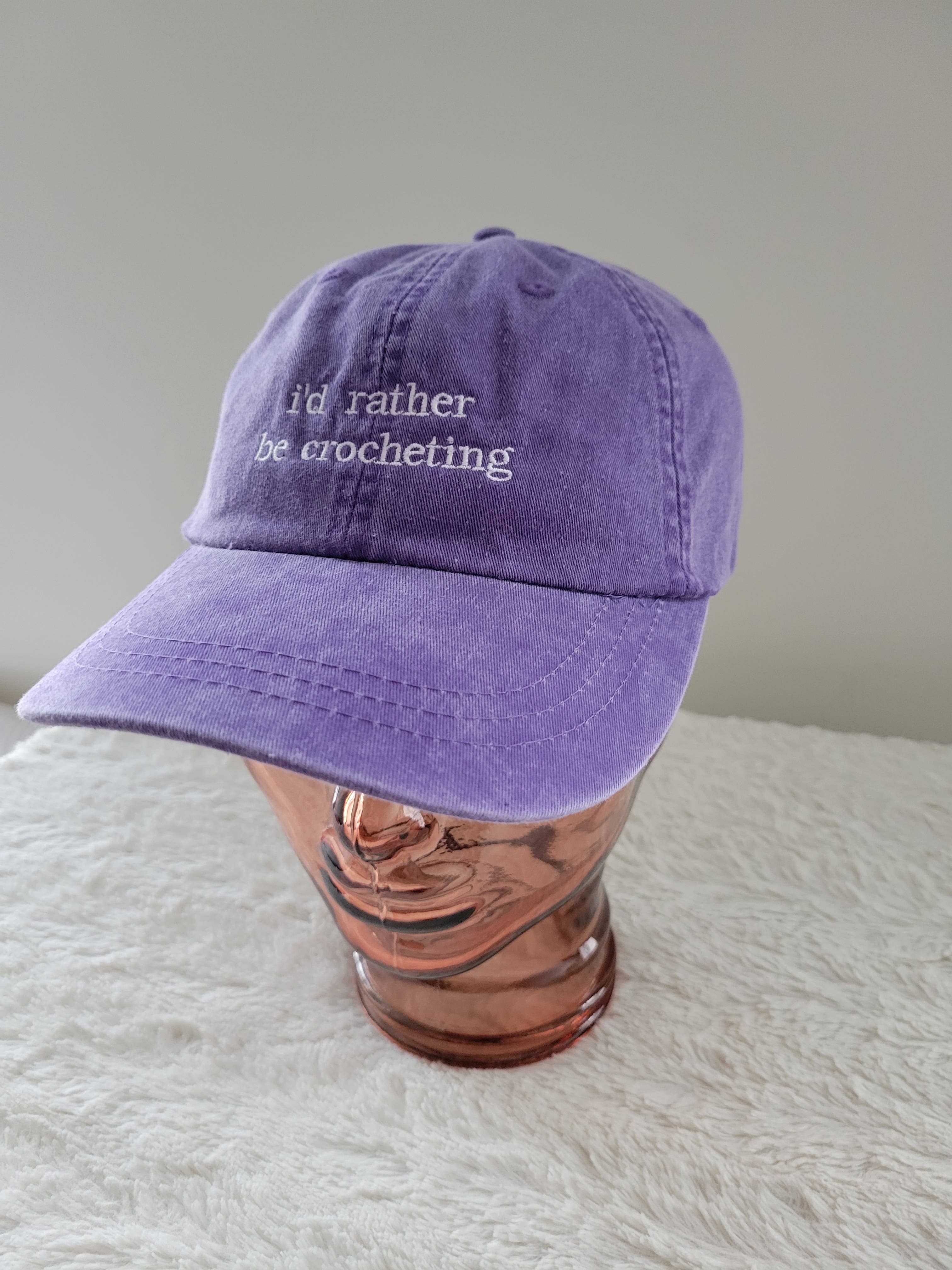 "i'd rather be crocheting" Baseball Hat