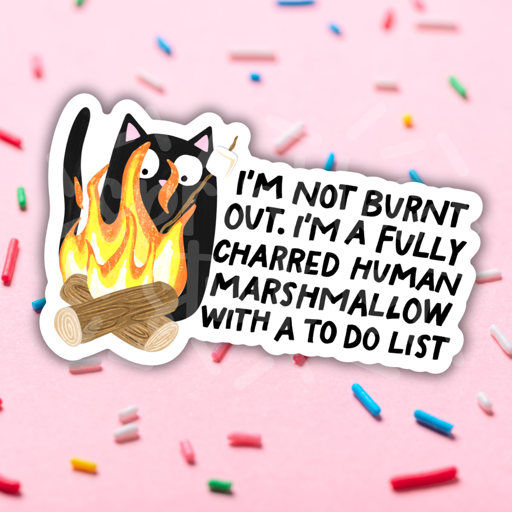 Charred Human Marshmallow Vinyl Sticker