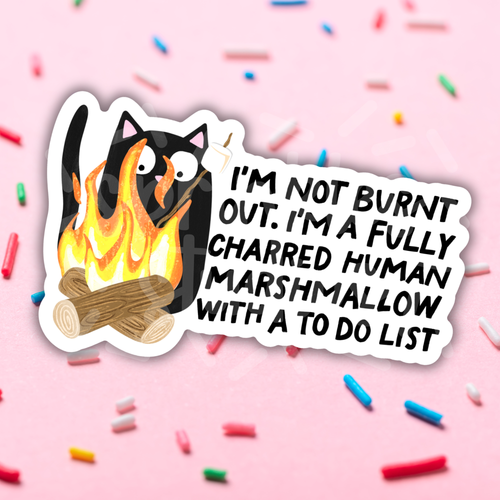 Charred Human Marshmallow Vinyl Sticker