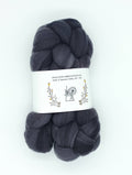 HM Lloyd Merino Hand Dyed Roving - 100 g. braids - True Black 100
