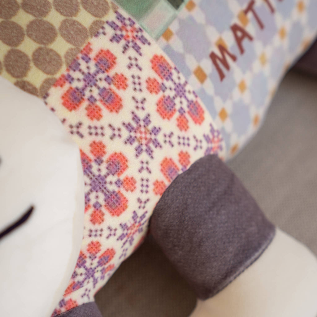 Kusuguru Japan "Matilda" Patchwork Cat Plush - Long Pillow