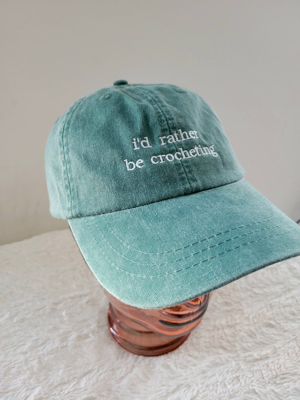 "i'd rather be crocheting" Baseball Hat