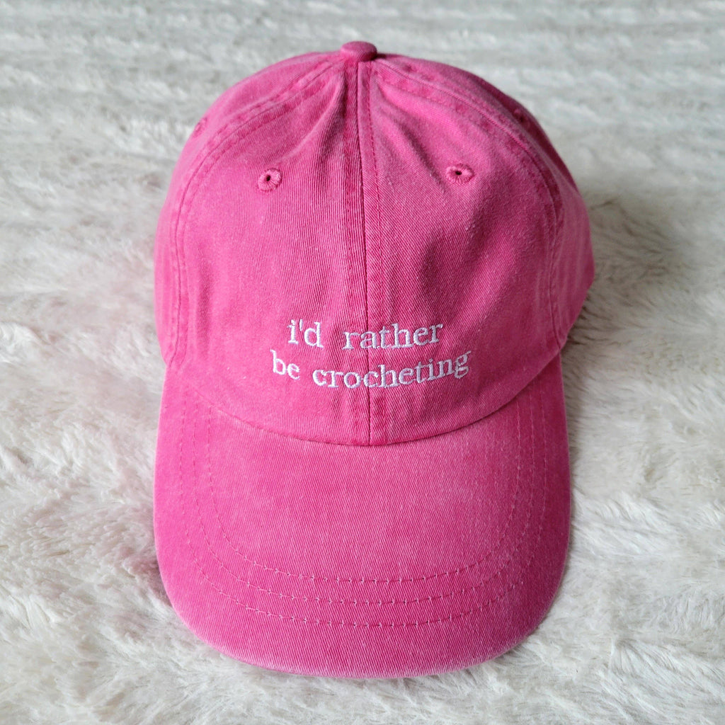 "i'd rather be crocheting" Baseball Hat