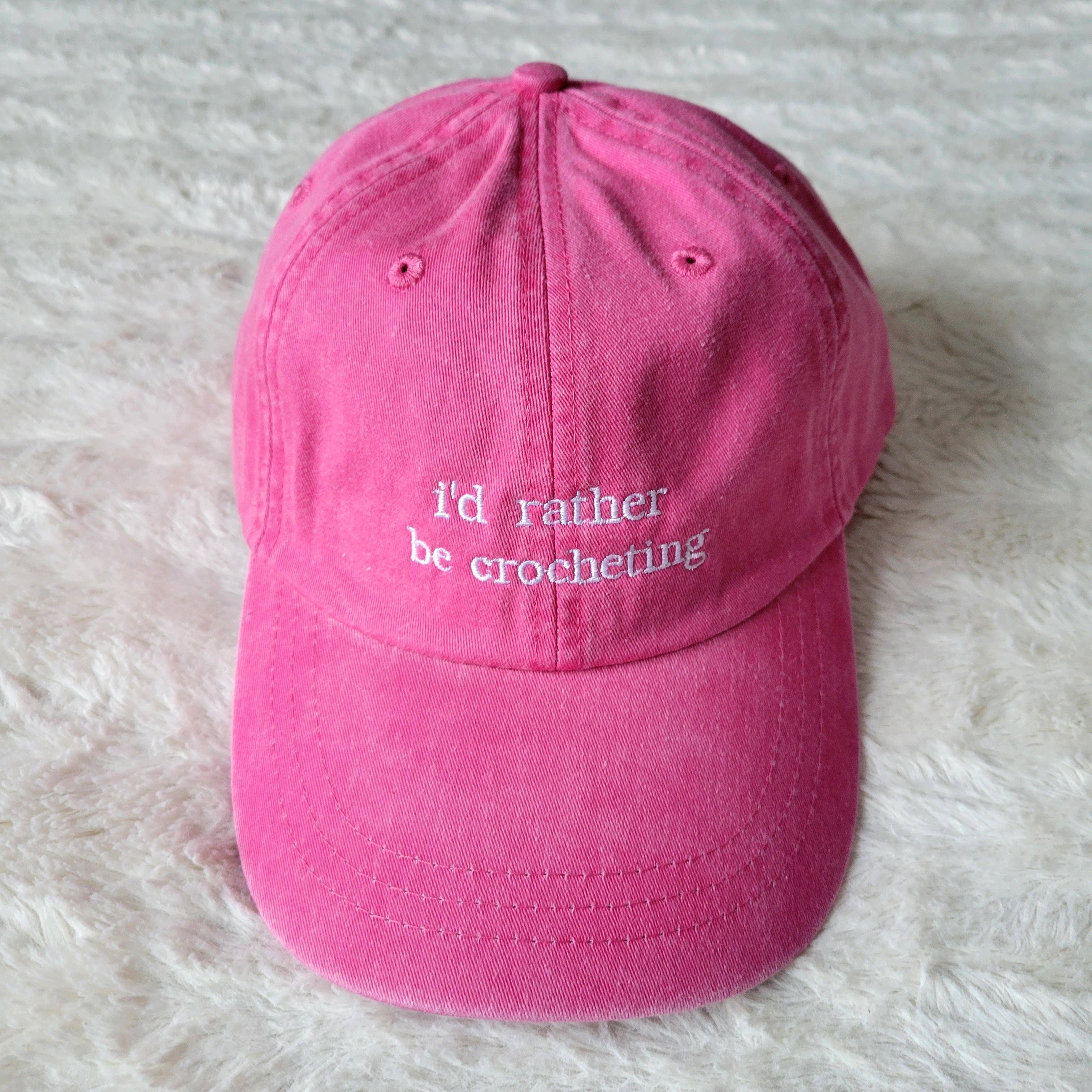 "i'd rather be crocheting" Baseball Hat