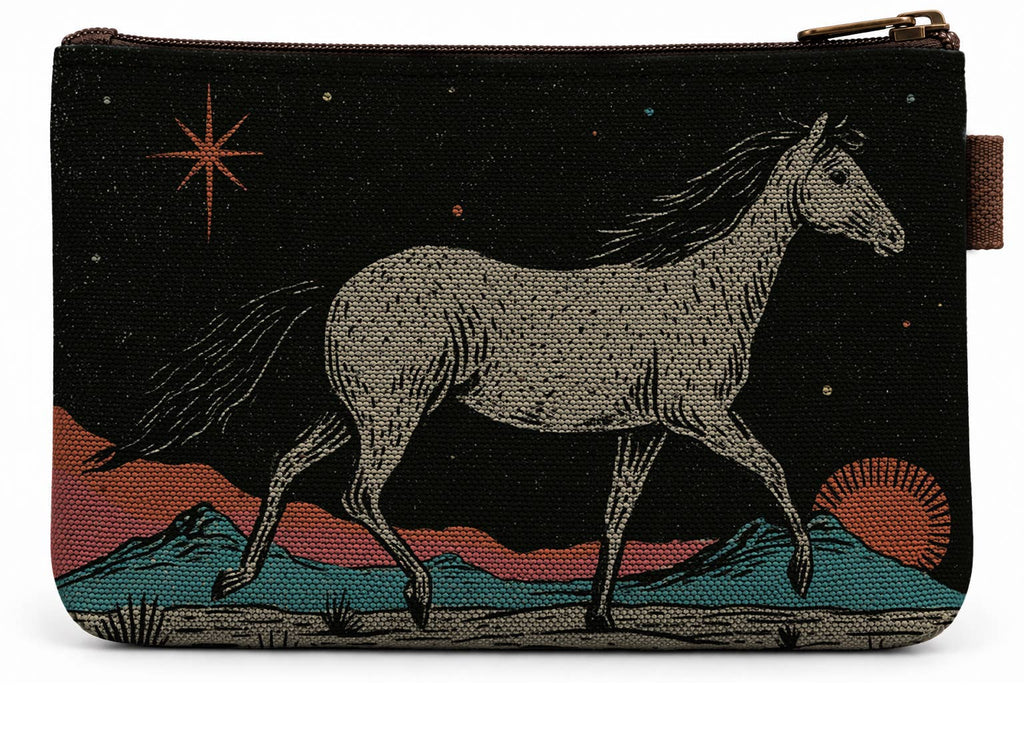 Midnight Rider - Canvas Zipper Pouch