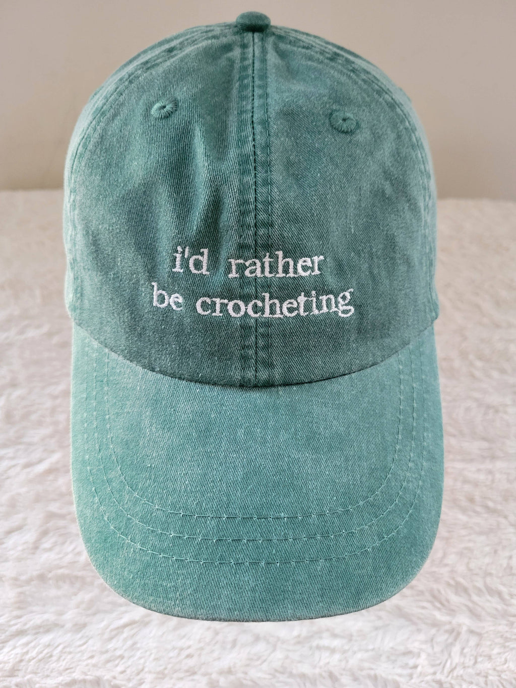 "i'd rather be crocheting" Baseball Hat