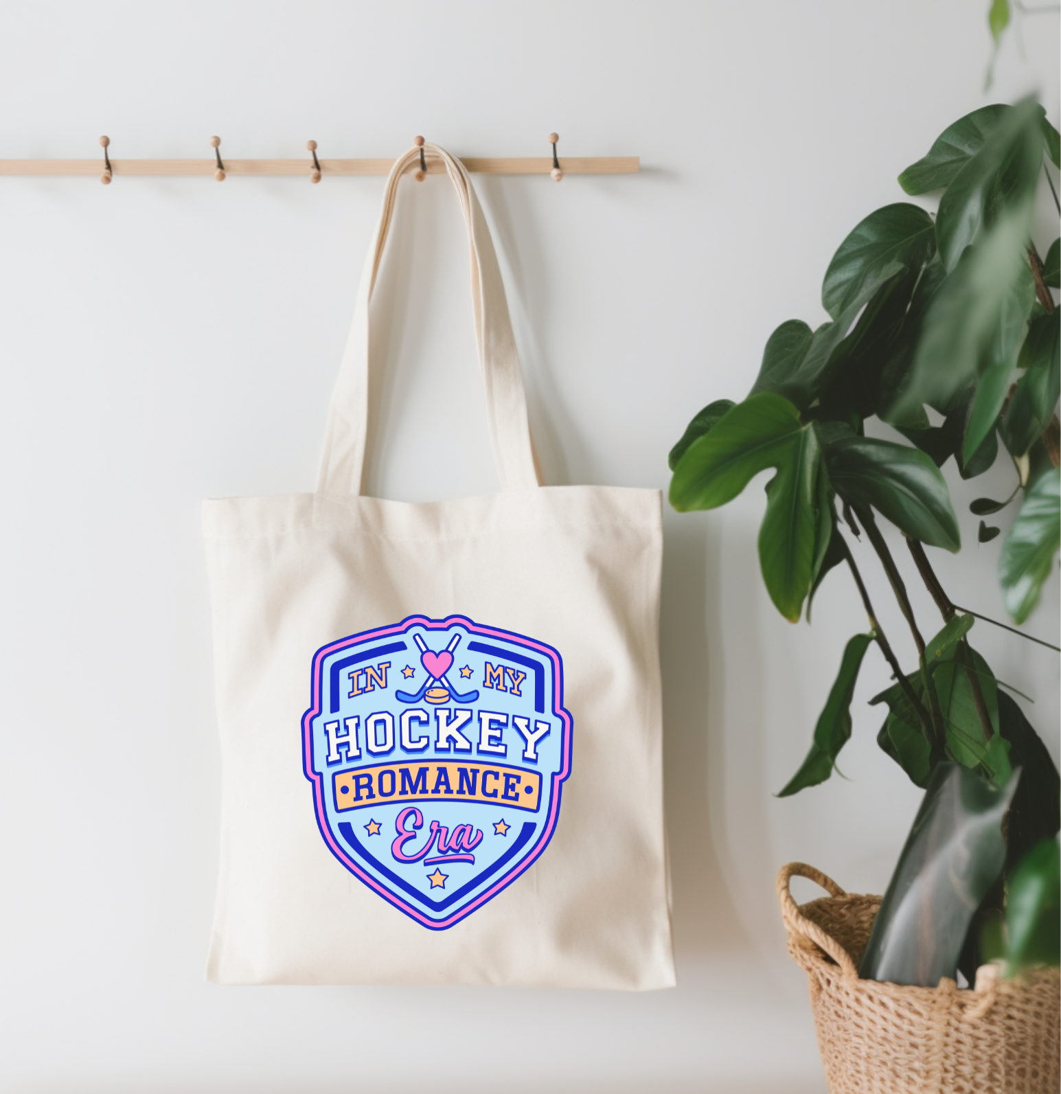 In My Hockey Romance Era Canvas Tote Bag