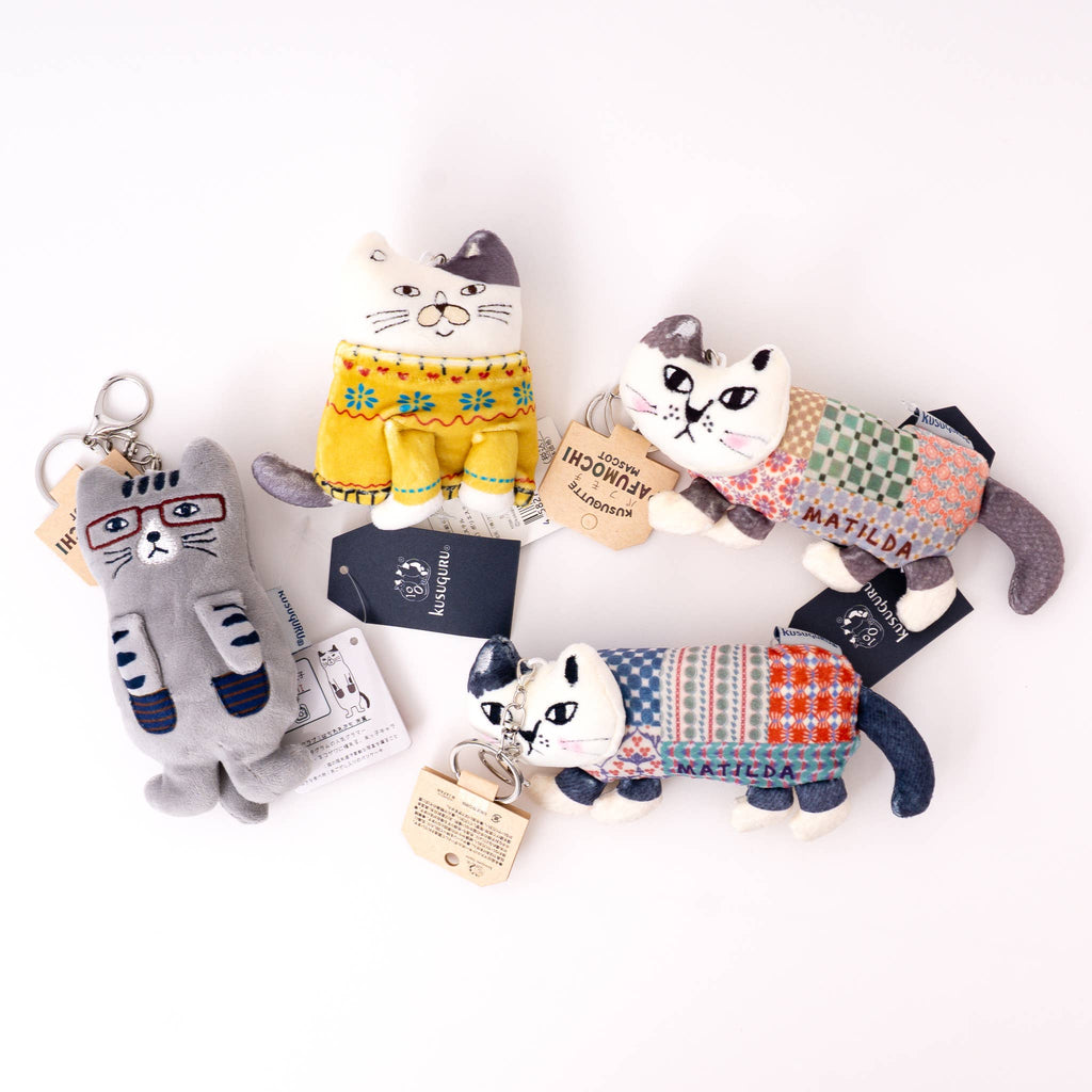 Kusuguru Japan Chubby Cat Plush Keychain Bag Charm