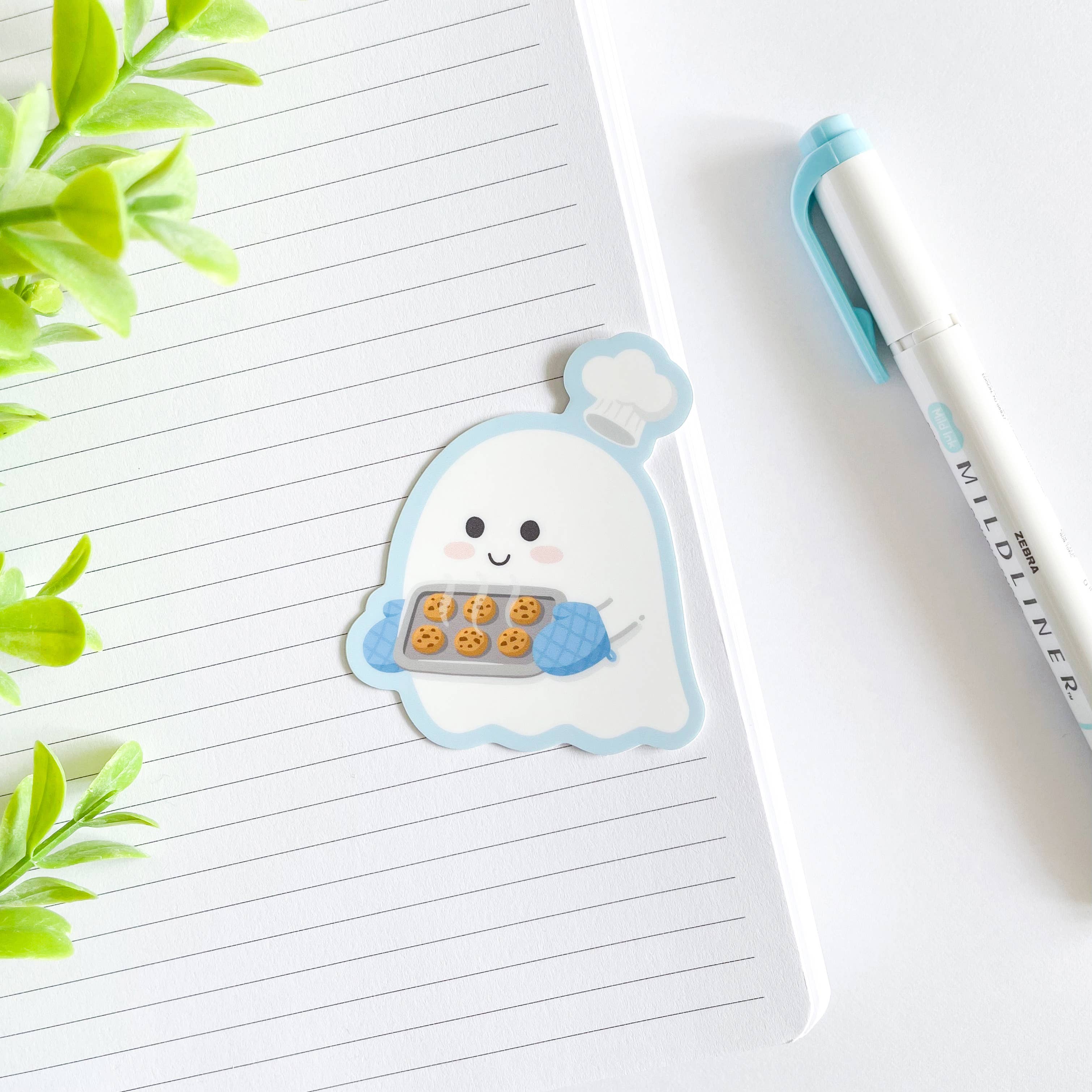 Cute Ghost Baking Cookies Waterproof Matte Vinyl Sticker