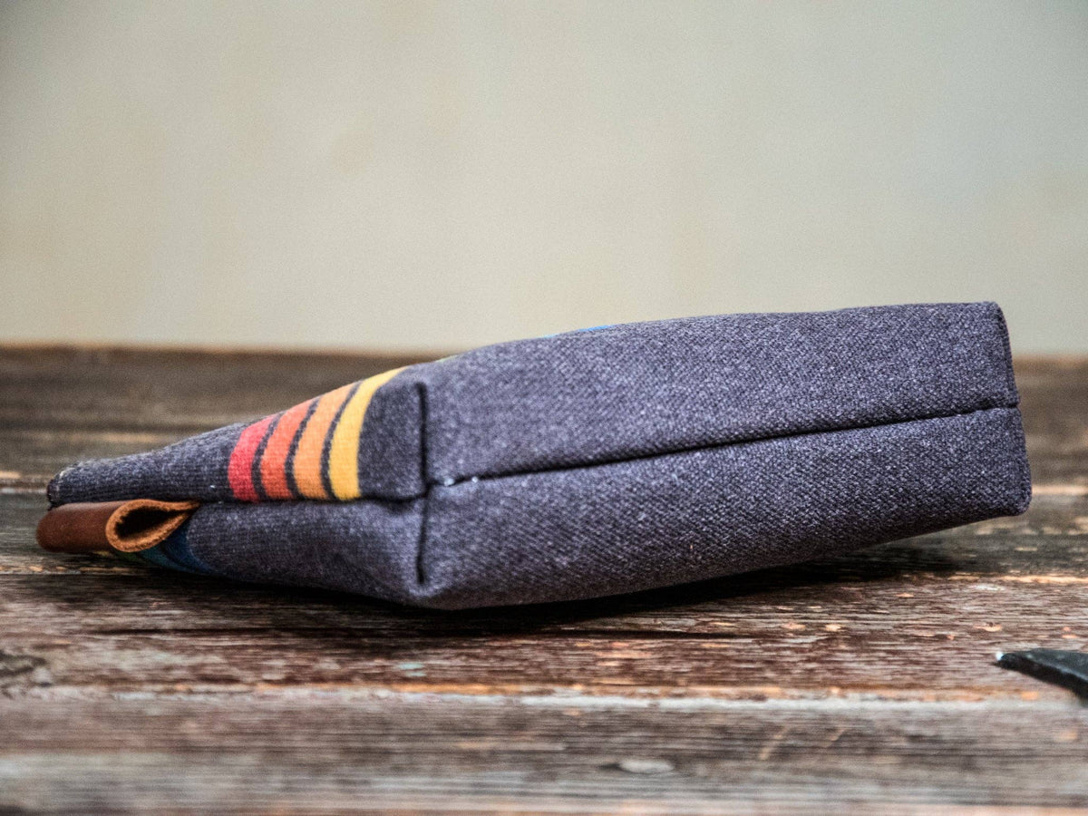 80's Stripes Hand Printed Canvas Zipper Pouch