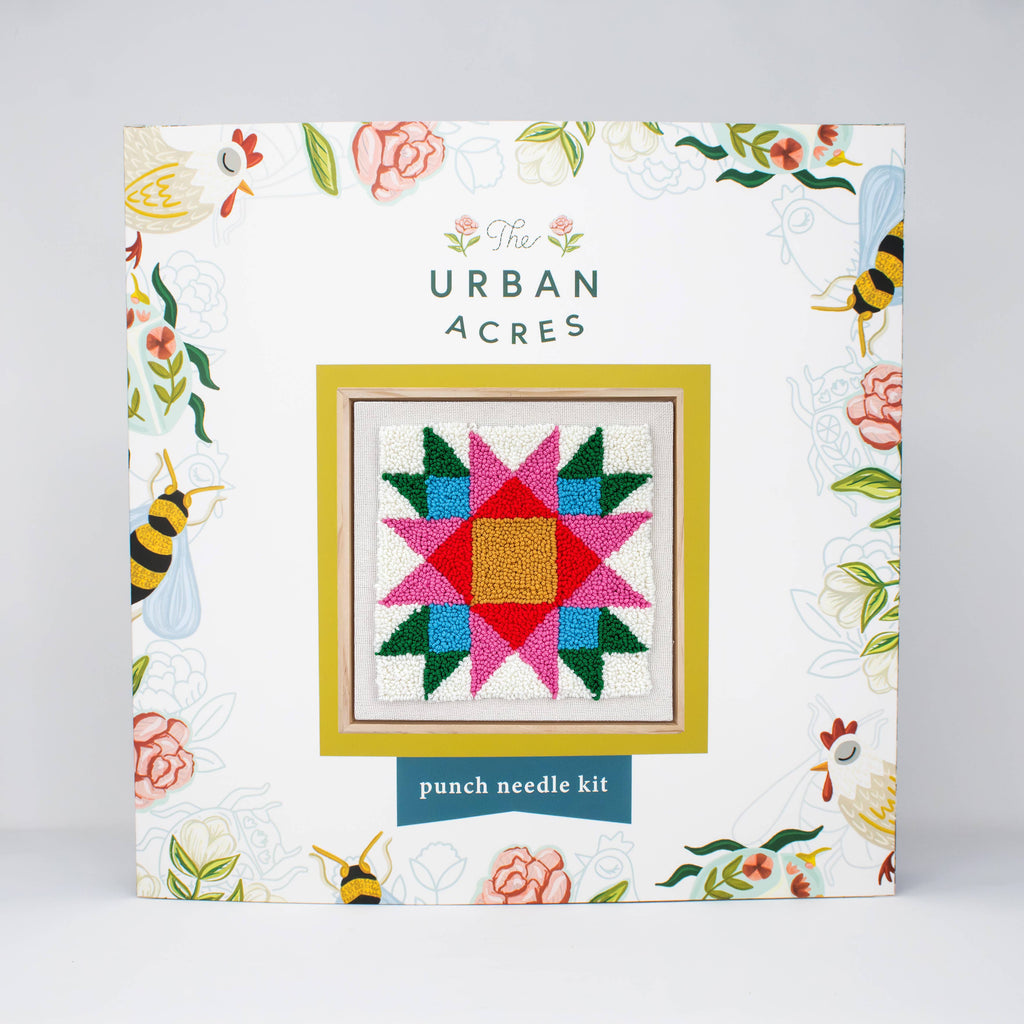 Rainbow Quilt Square Punch Needle Kit