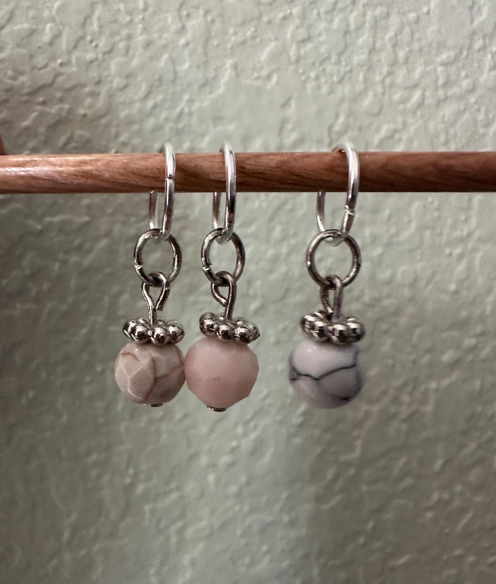 Stone Bead stitch marker set - 3 piece