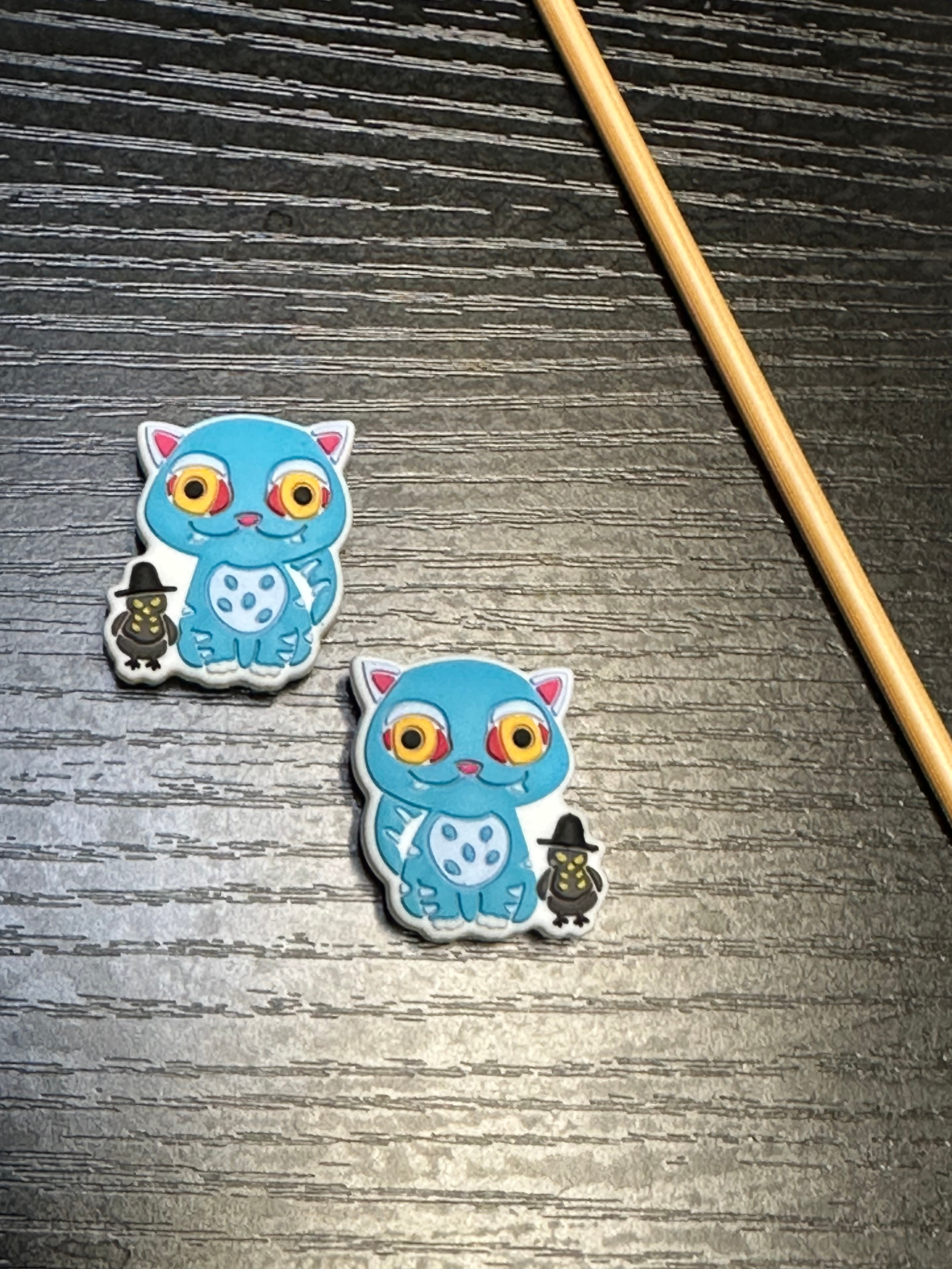 Derpy kitty and bird Stitch Stoppers