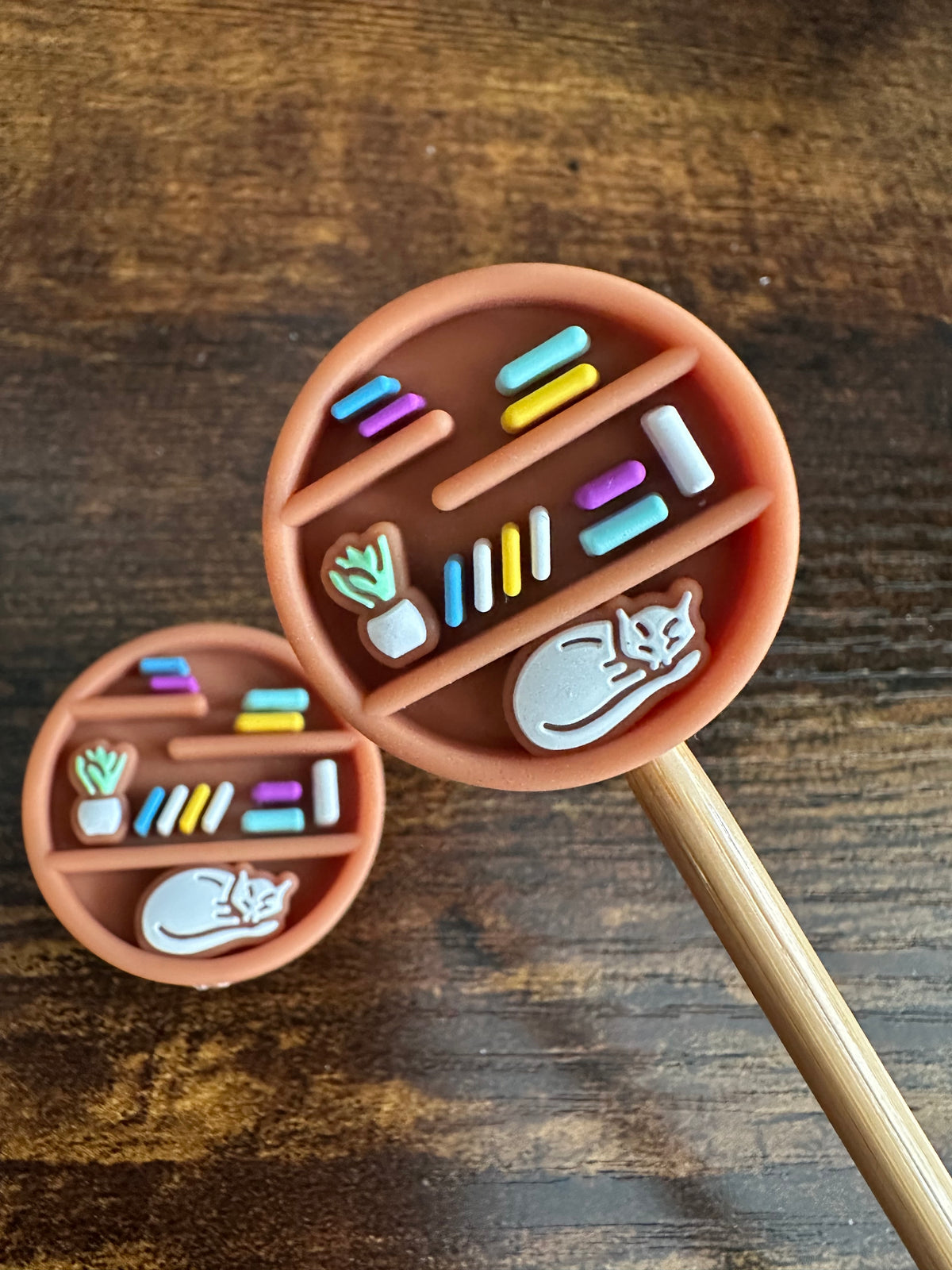 Cat and books Stitch Stoppers