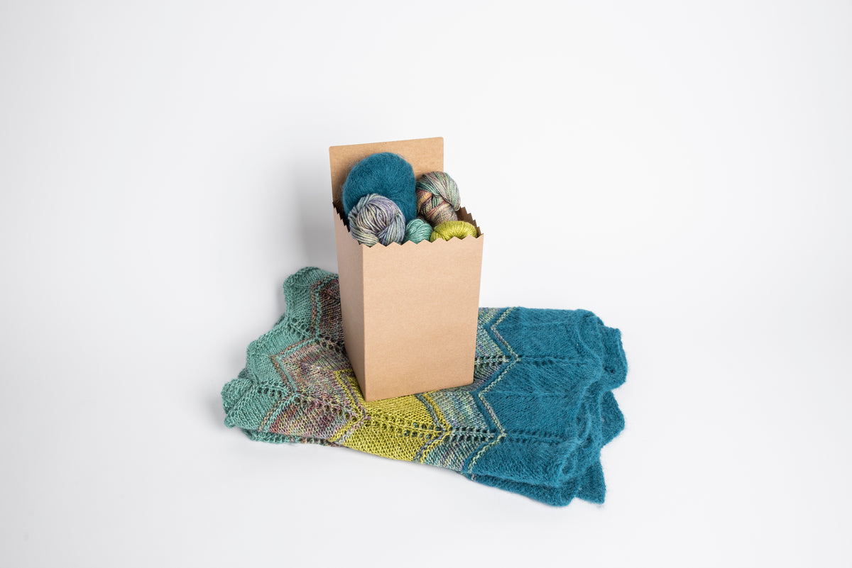 Preorder: holiday kit 2026 Malabrigo x BlueSky Elegante Wrap