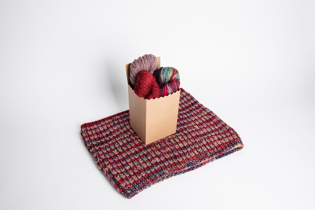 Preorder: holiday kit 2026 Malabrigo x BlueSky Trio Cowl