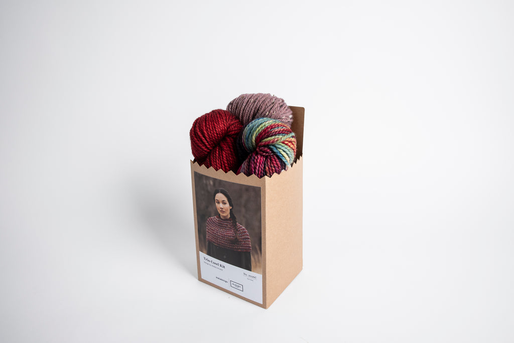 Preorder: holiday kit 2026 Malabrigo x BlueSky Trio Cowl