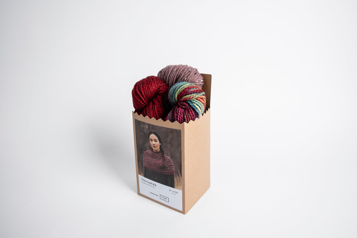 Preorder: holiday kit 2026 Malabrigo x BlueSky Trio Cowl