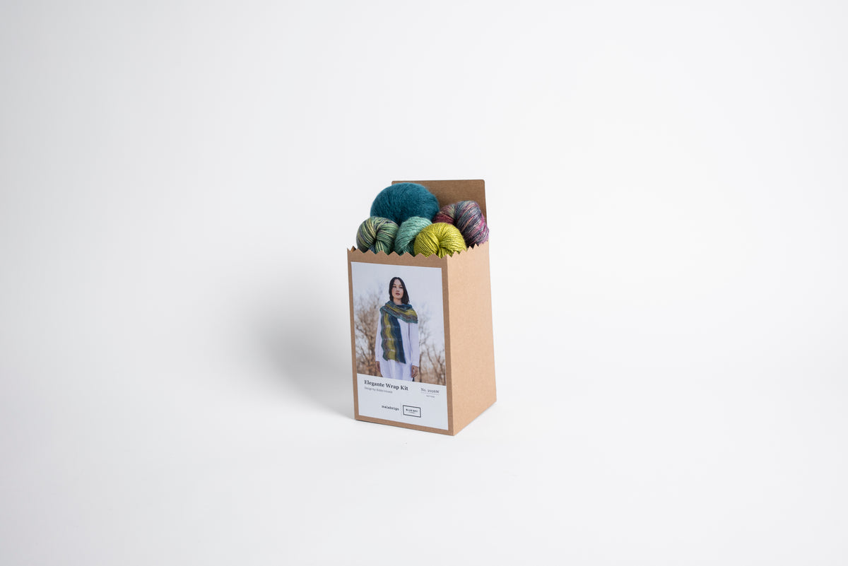 Preorder: holiday kit 2026 Malabrigo x BlueSky Elegante Wrap