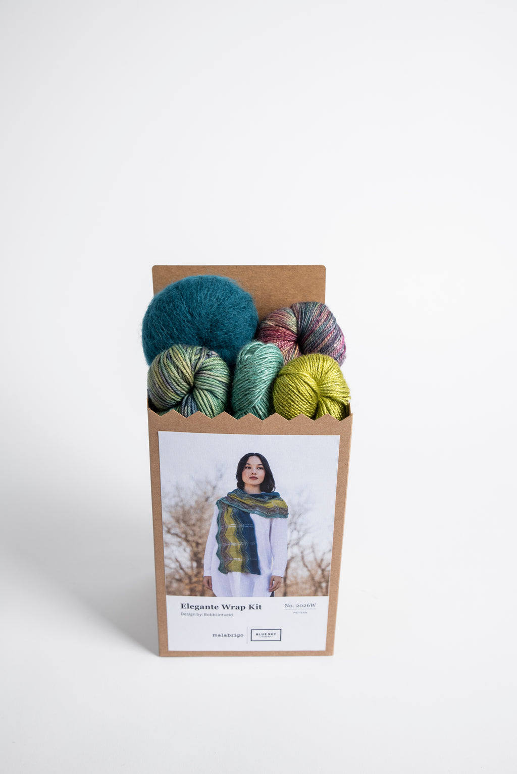 Preorder: holiday kit 2026 Malabrigo x BlueSky Elegante Wrap