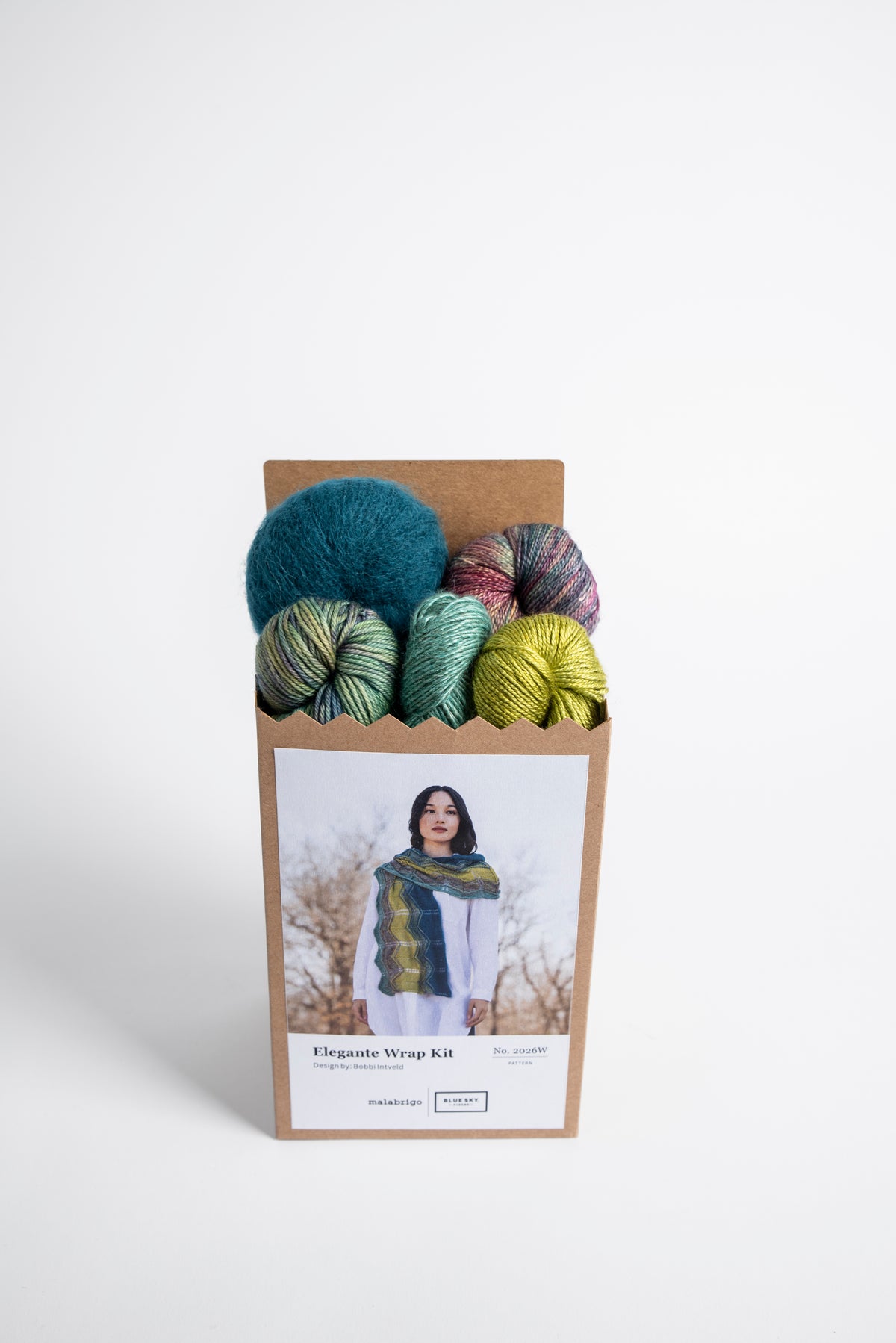 Preorder: holiday kit 2026 Malabrigo x BlueSky Elegante Wrap