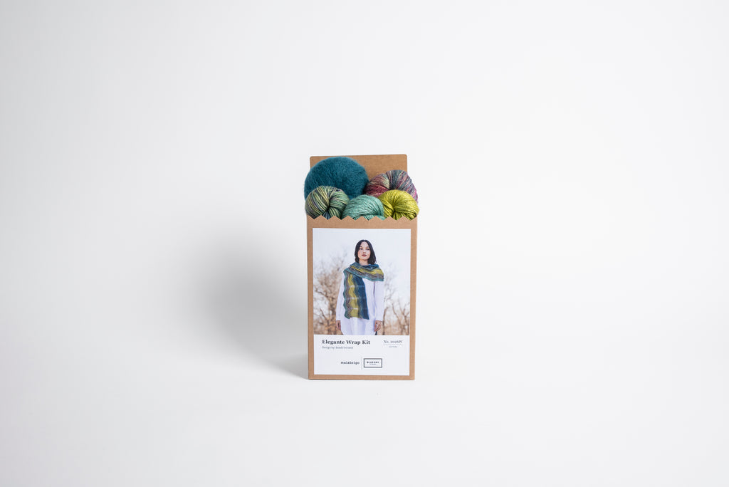Preorder: holiday kit 2026 Malabrigo x BlueSky Elegante Wrap