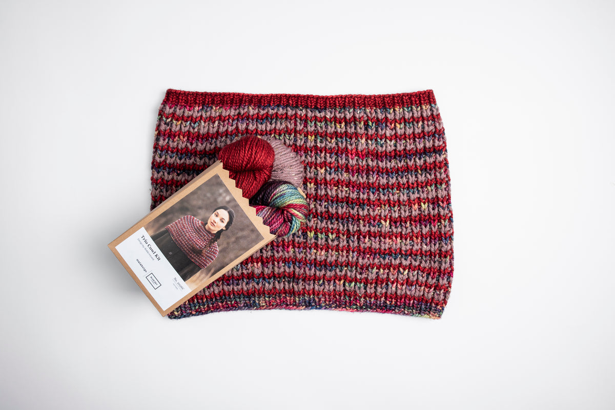 Preorder: holiday kit 2026 Malabrigo x BlueSky Trio Cowl