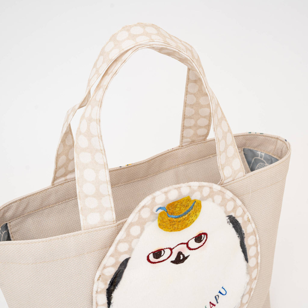 Kusuguru Shimapu Bird Embroidered Canvas Tote