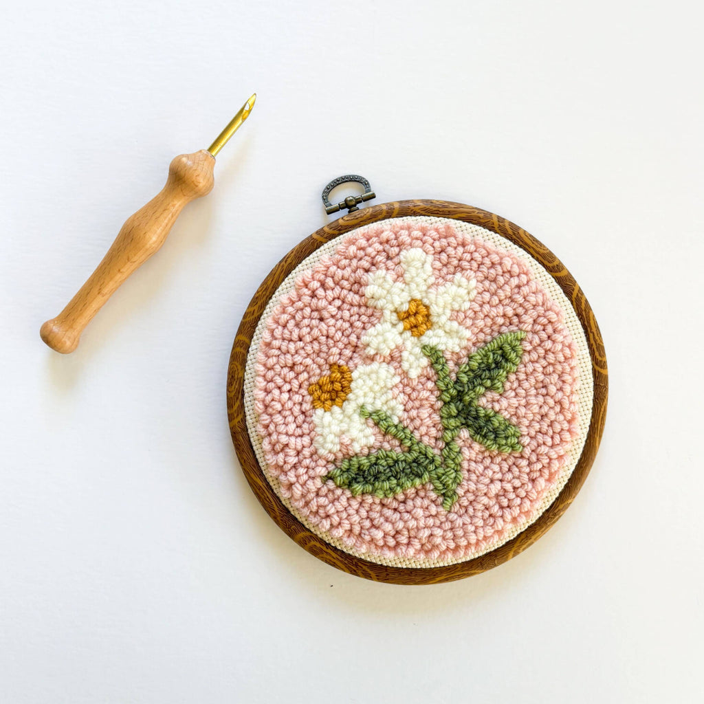 Pink Daisy Punch Needle Kit