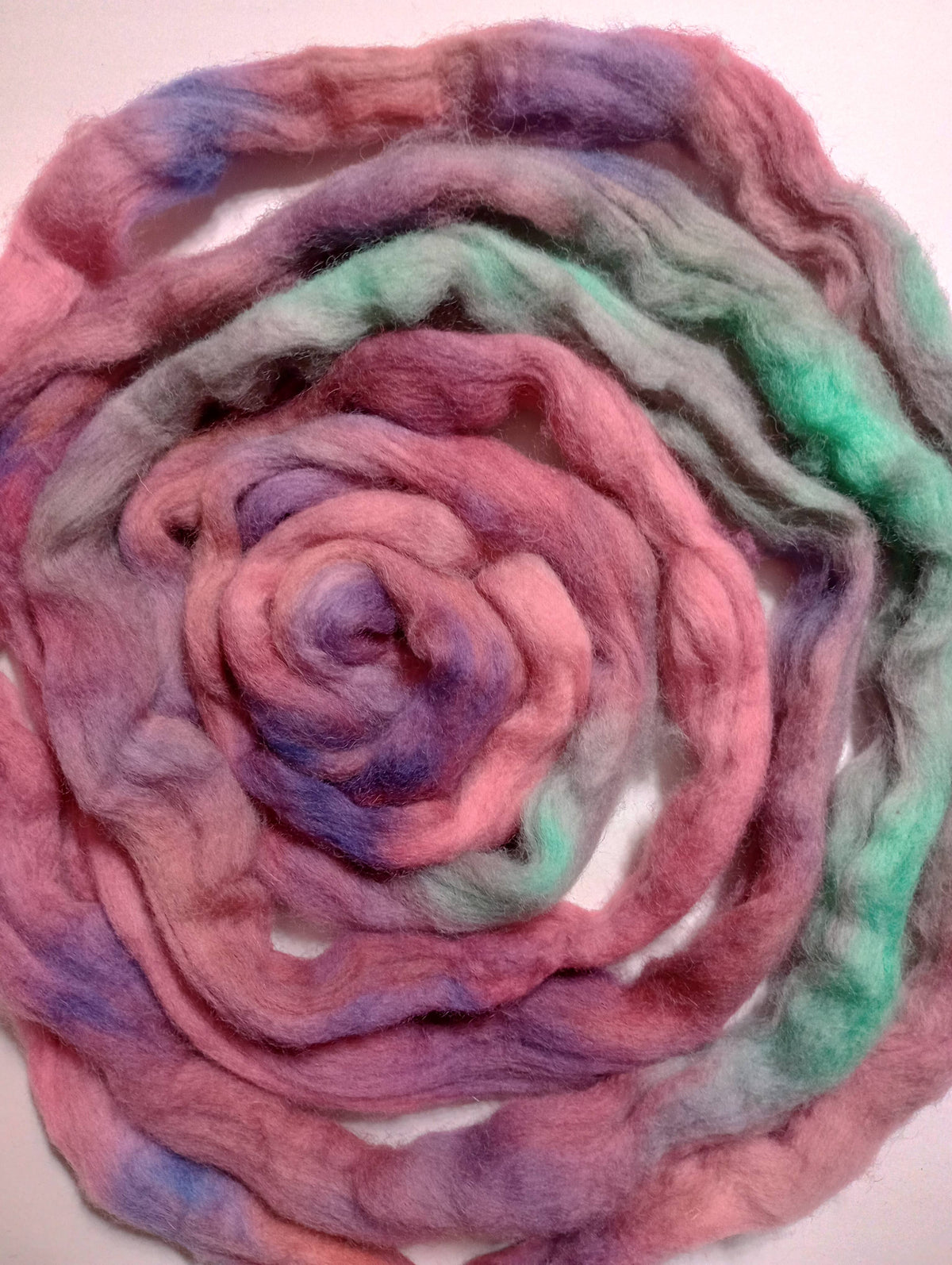 HM Lloyd Kent Romney Hand Dyed Roving - 100 g. braids - OOAK Color