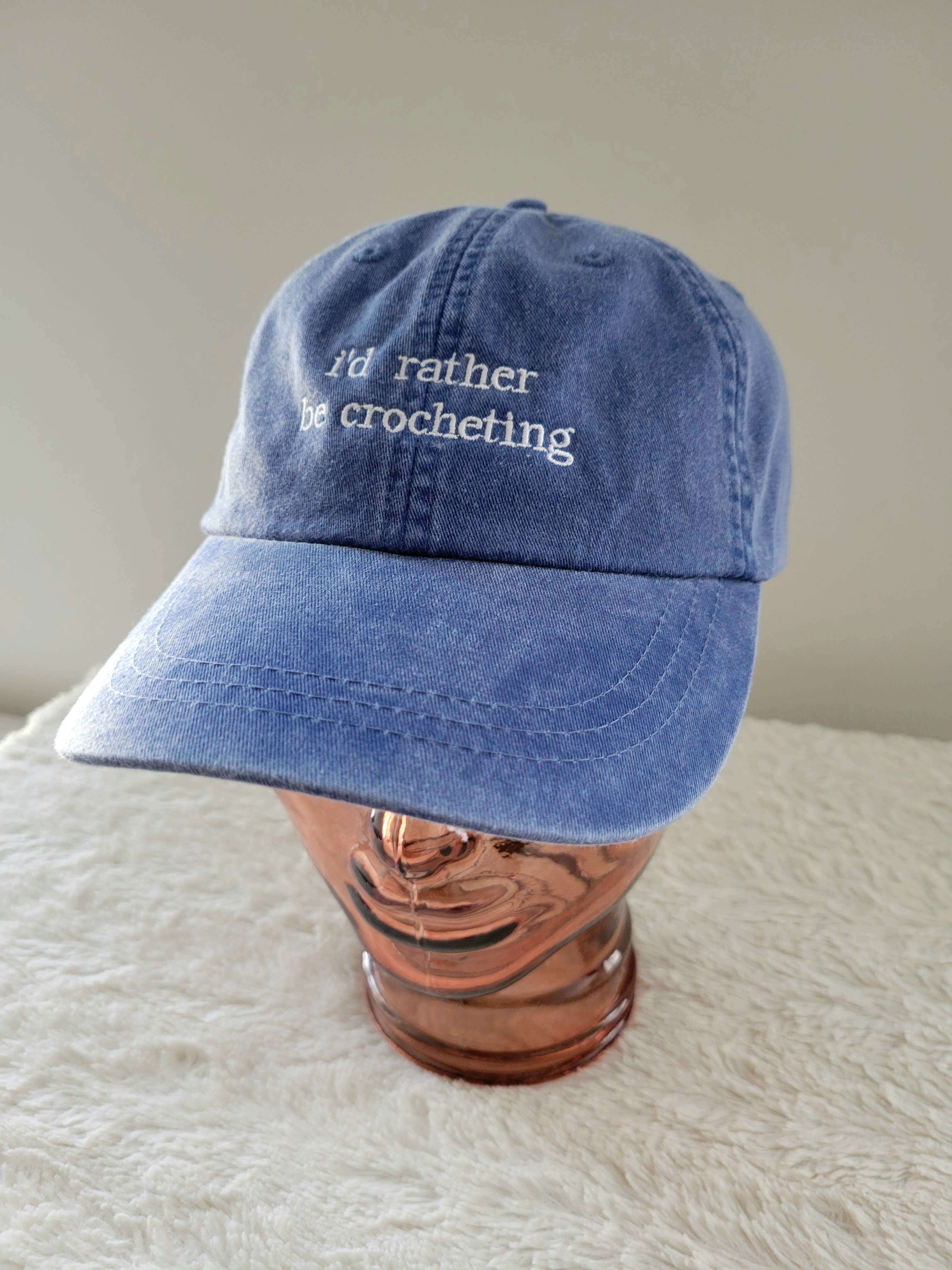"i'd rather be crocheting" Baseball Hat