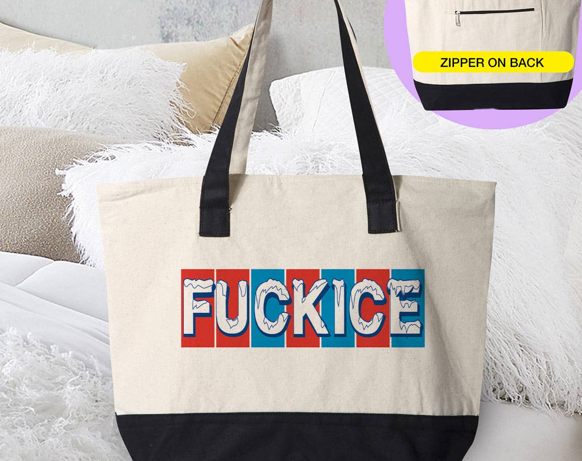 Fuck Ice Abolish Ice - Anti Trump Canvas Tote Bag