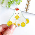 Cute Chicken with Yarn Ball Chicks Waterproof Vinyl Sticker