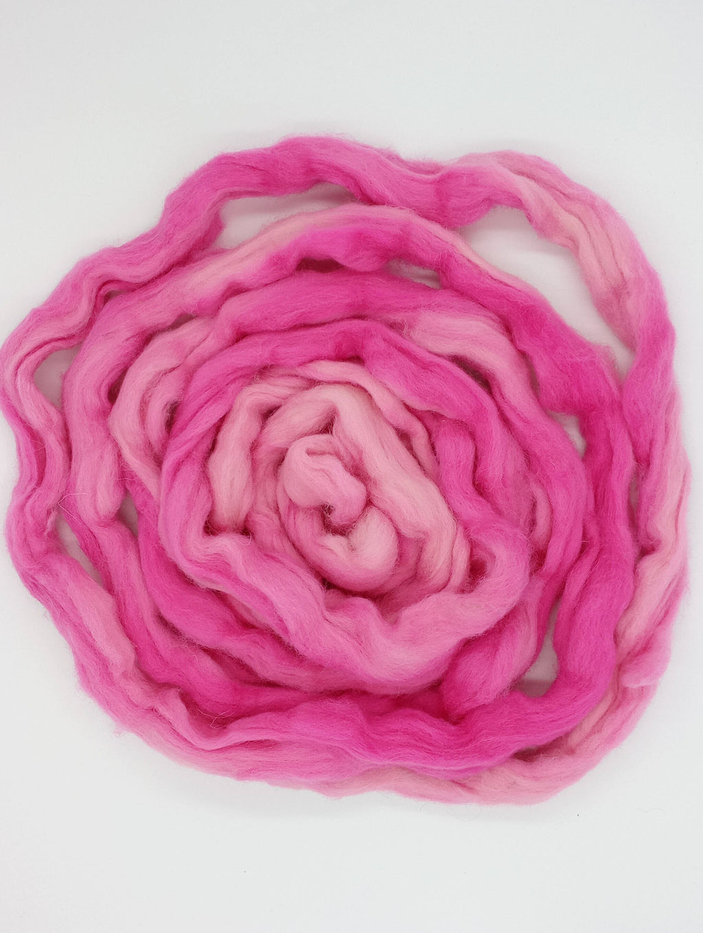 HM Lloyd Kent Romney Hand Dyed Roving - 100 g. braids - Pinks Pink