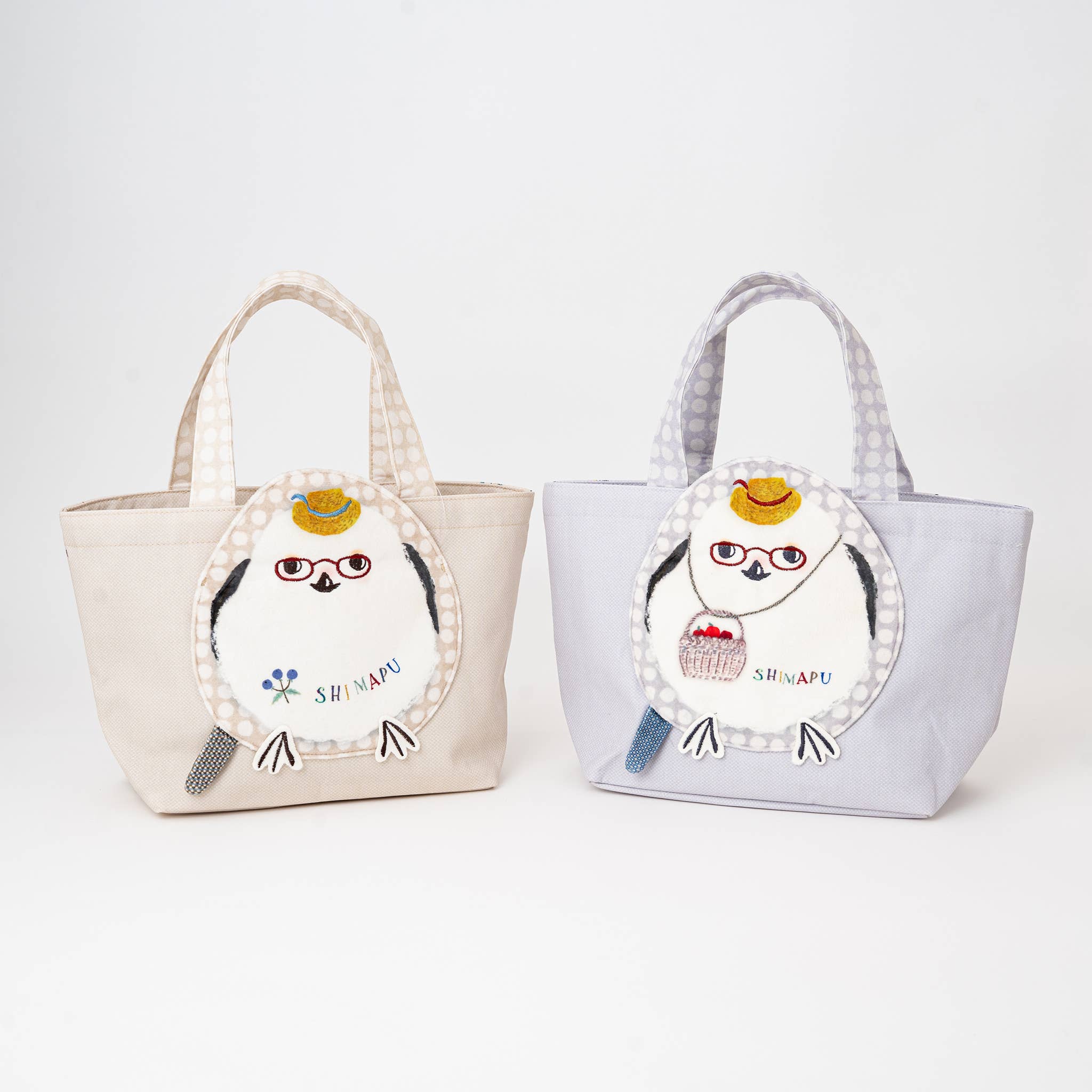 Kusuguru Shimapu Bird Embroidered Canvas Tote