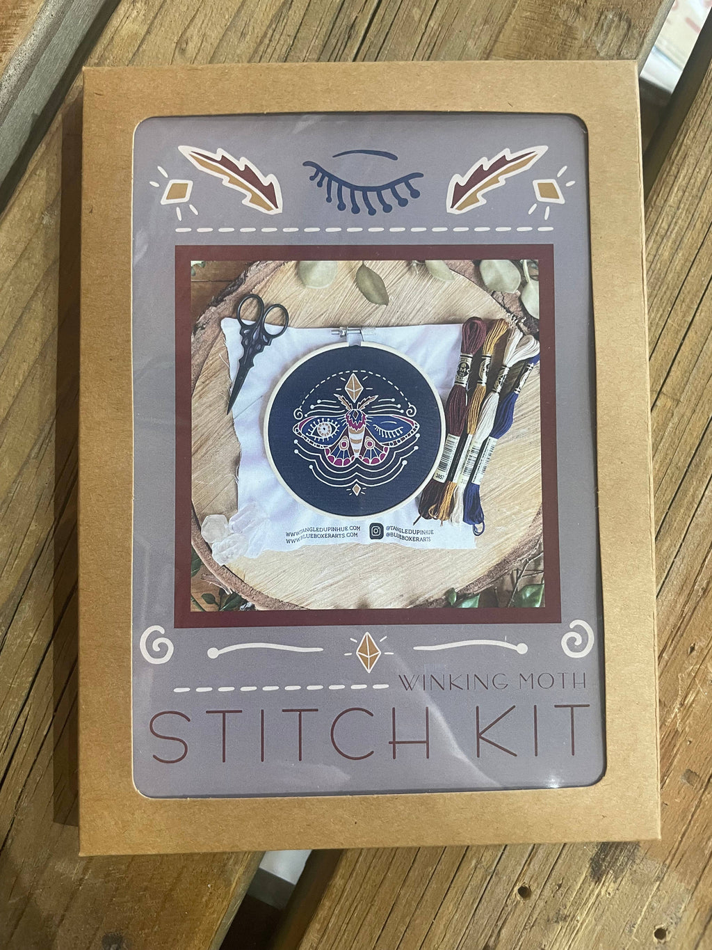 DIY Stitch Kit -  Winking Moth Embroidery Kit