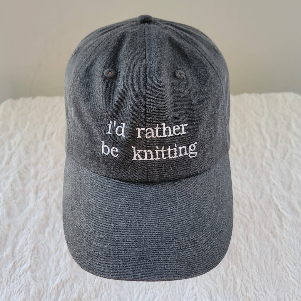 "i'd rather be knitting" Baseball Hat