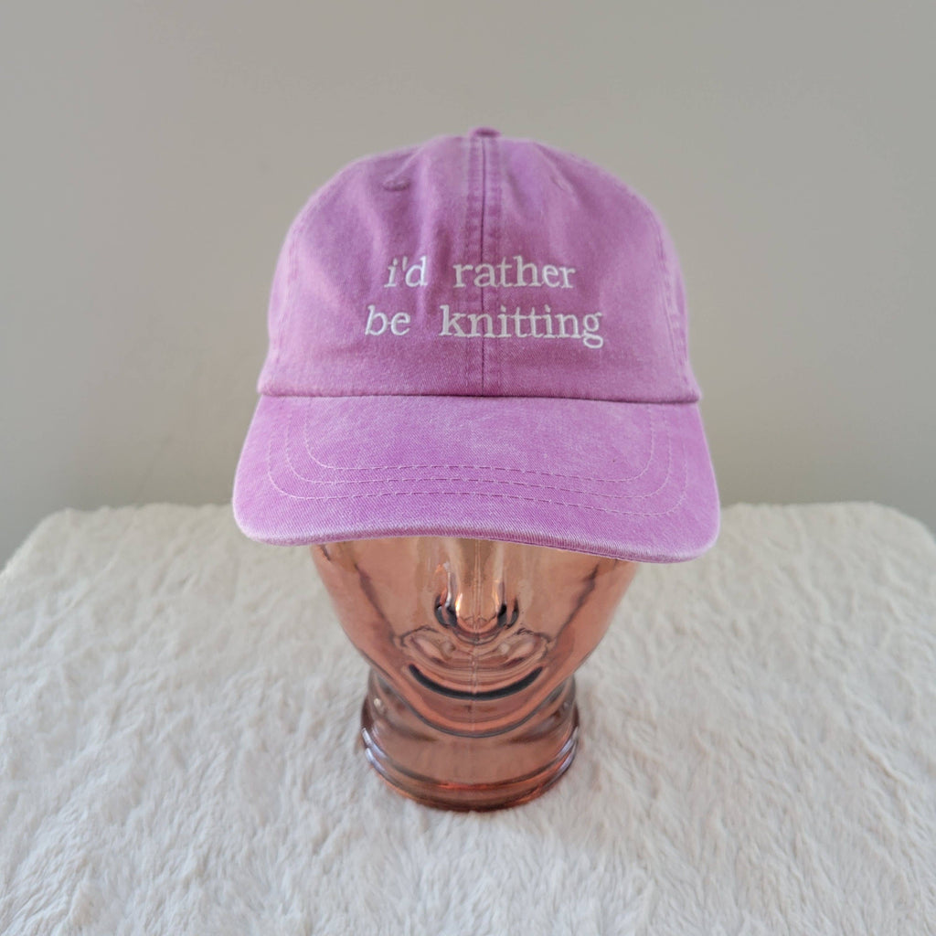 "i'd rather be knitting" Baseball Hat
