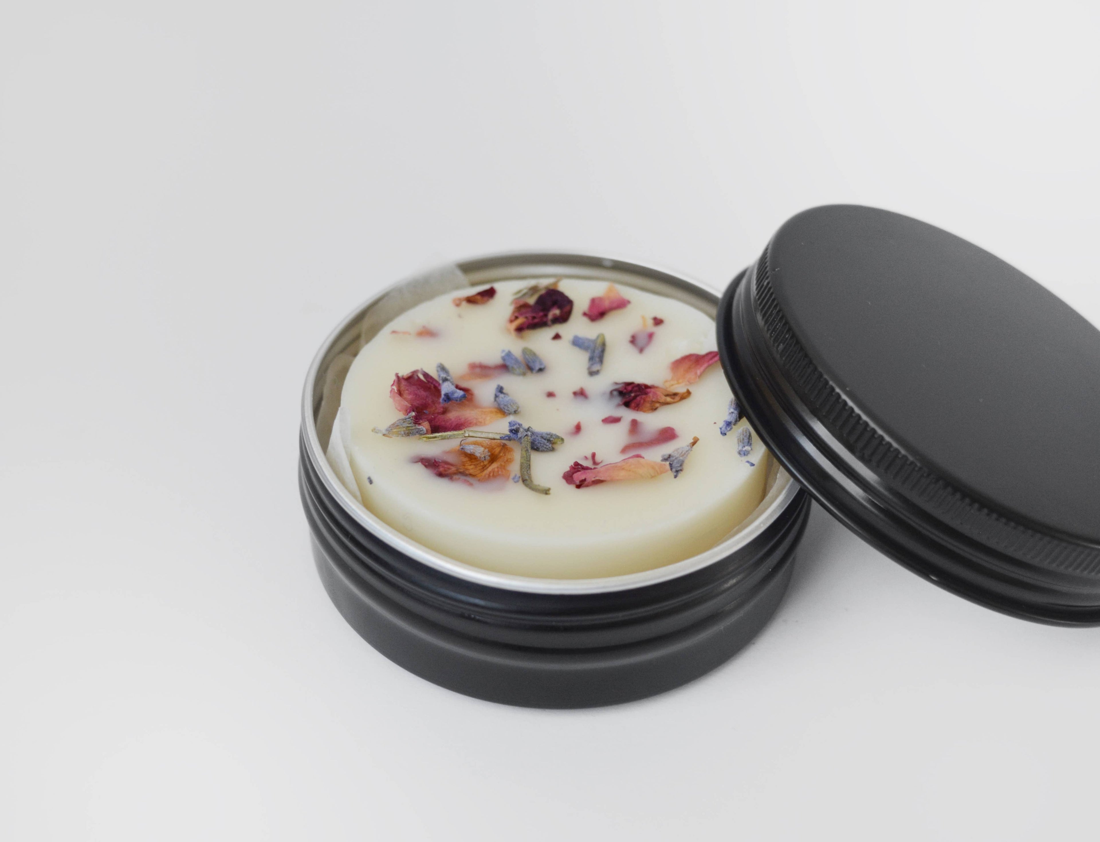 Floral Lotion Bar - 2 oz circle - Lavender - Solid Lotion