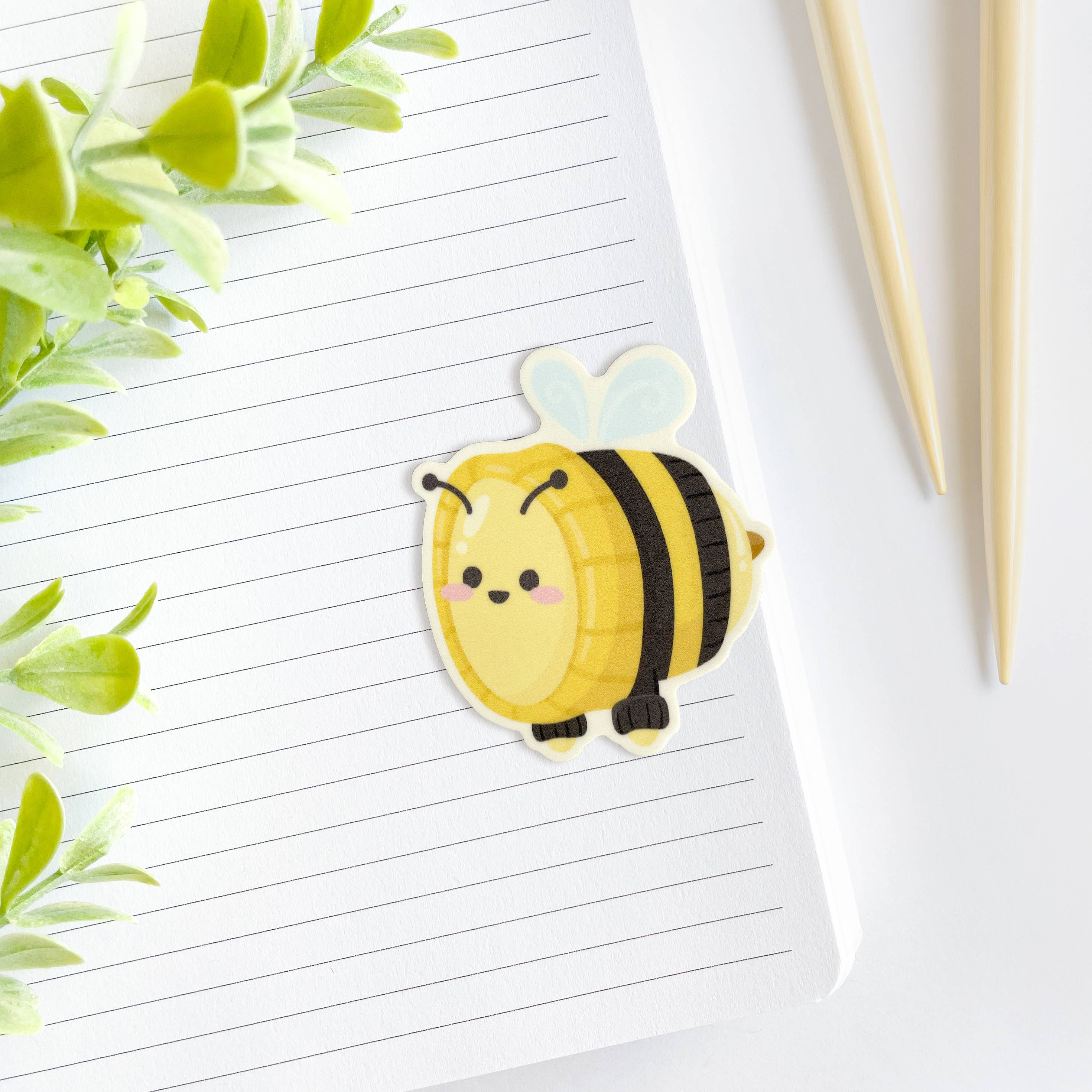 Cute Knitted Sweater Bee Waterproof Matte Vinyl Sticker
