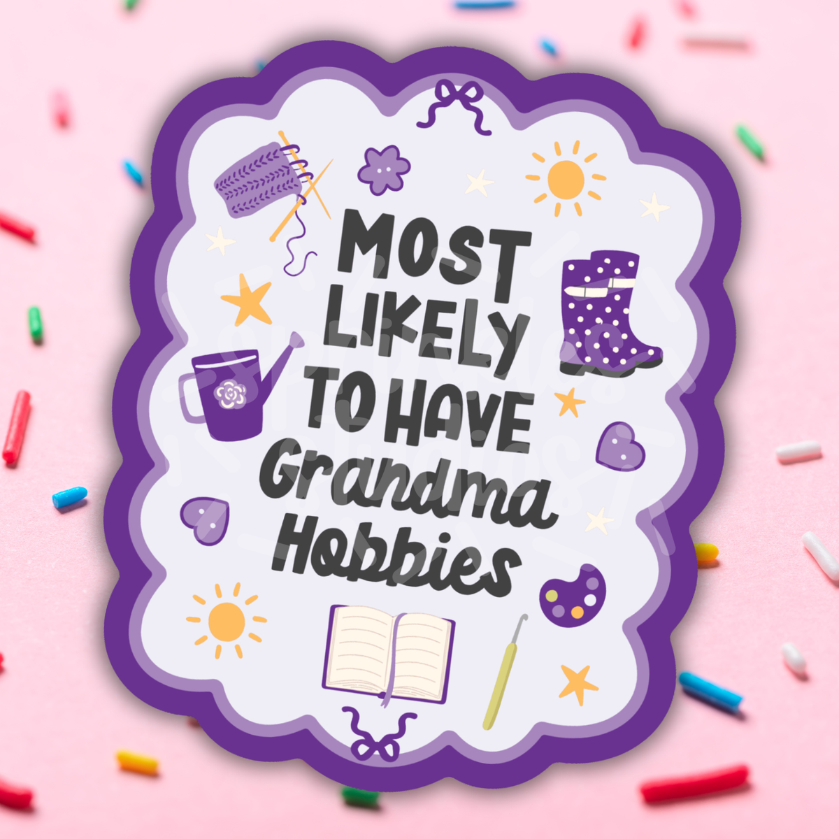 Grandma Hobbies Vinyl Sticker