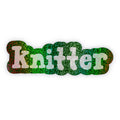 Glitter Knitter Sticker - Green